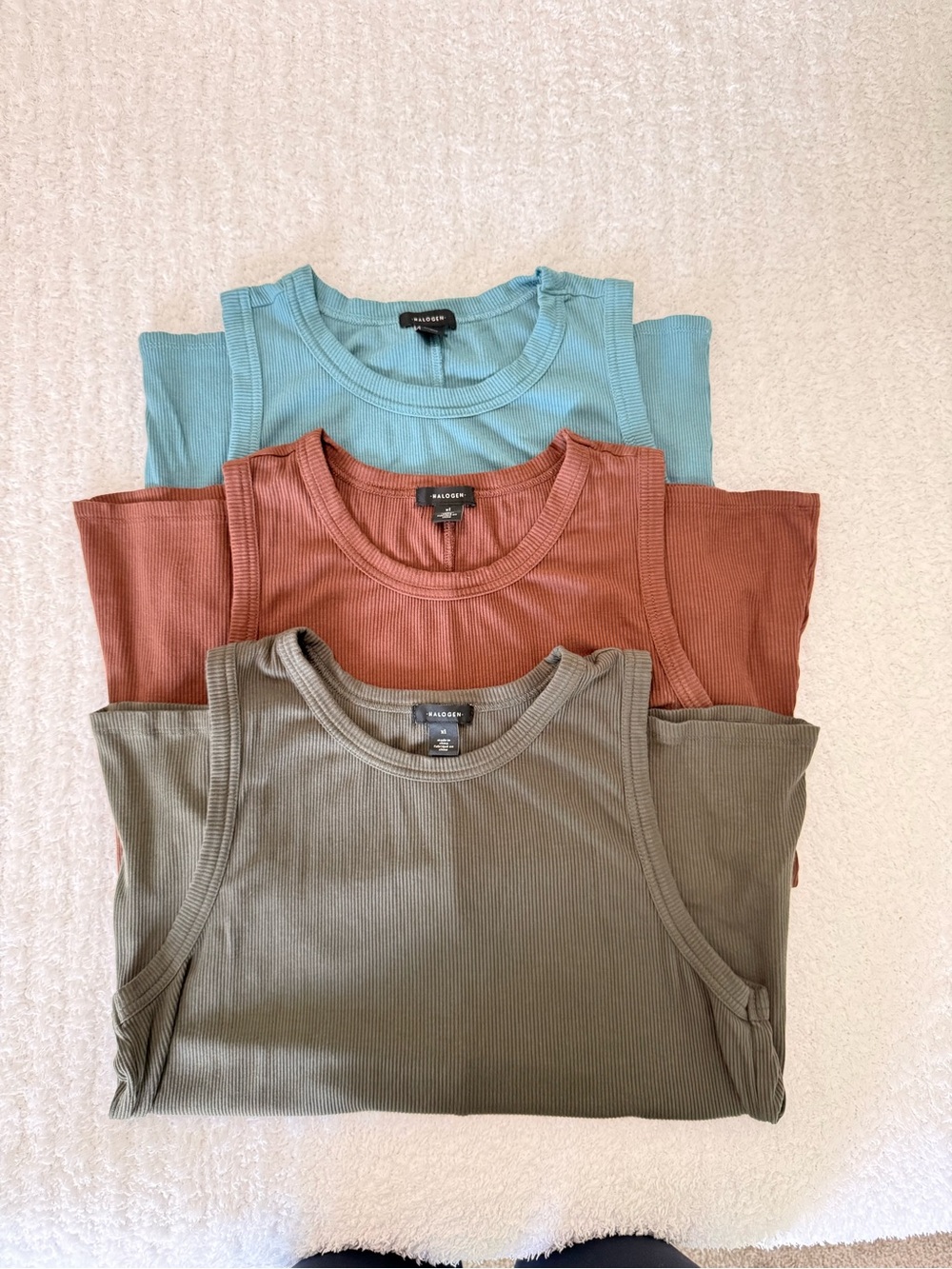 Halogen Ribbed Tank Tops - (Set of 3)